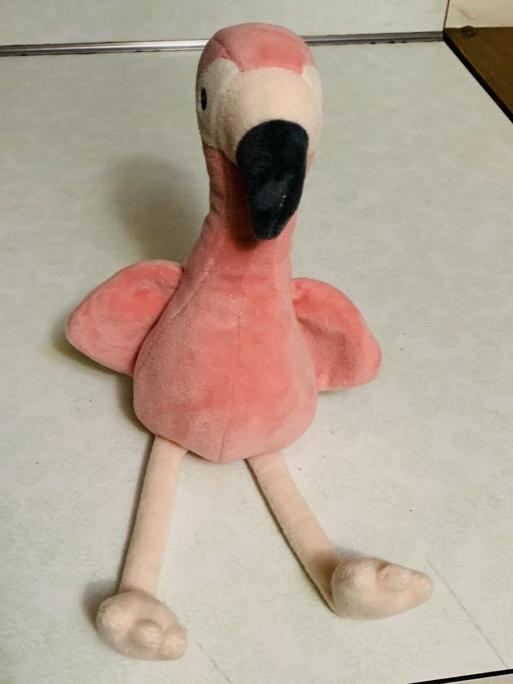 H&M Home Pink Flamingo Bird Sewn Eyes Lovey Soft Plush Stuffed Animal Toy 11"